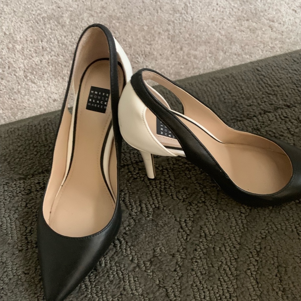 Leather Contrast Cut Out Pump - Harper